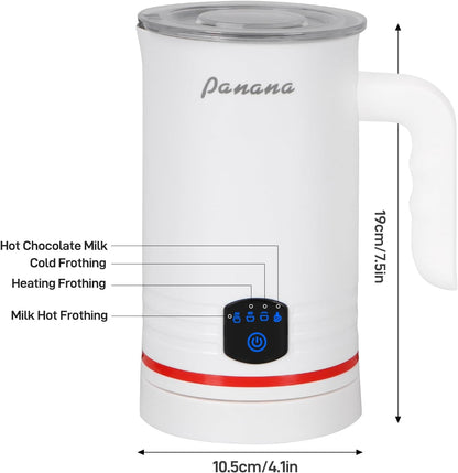 Electric Milk Frother, 4 in 1 Milk Steamer, 14.5oz/430ml Automatic Warm and Cold Foam Maker for Coffee,Latte, Cappuccino, Macchiato, Hot Chocolate (Black)