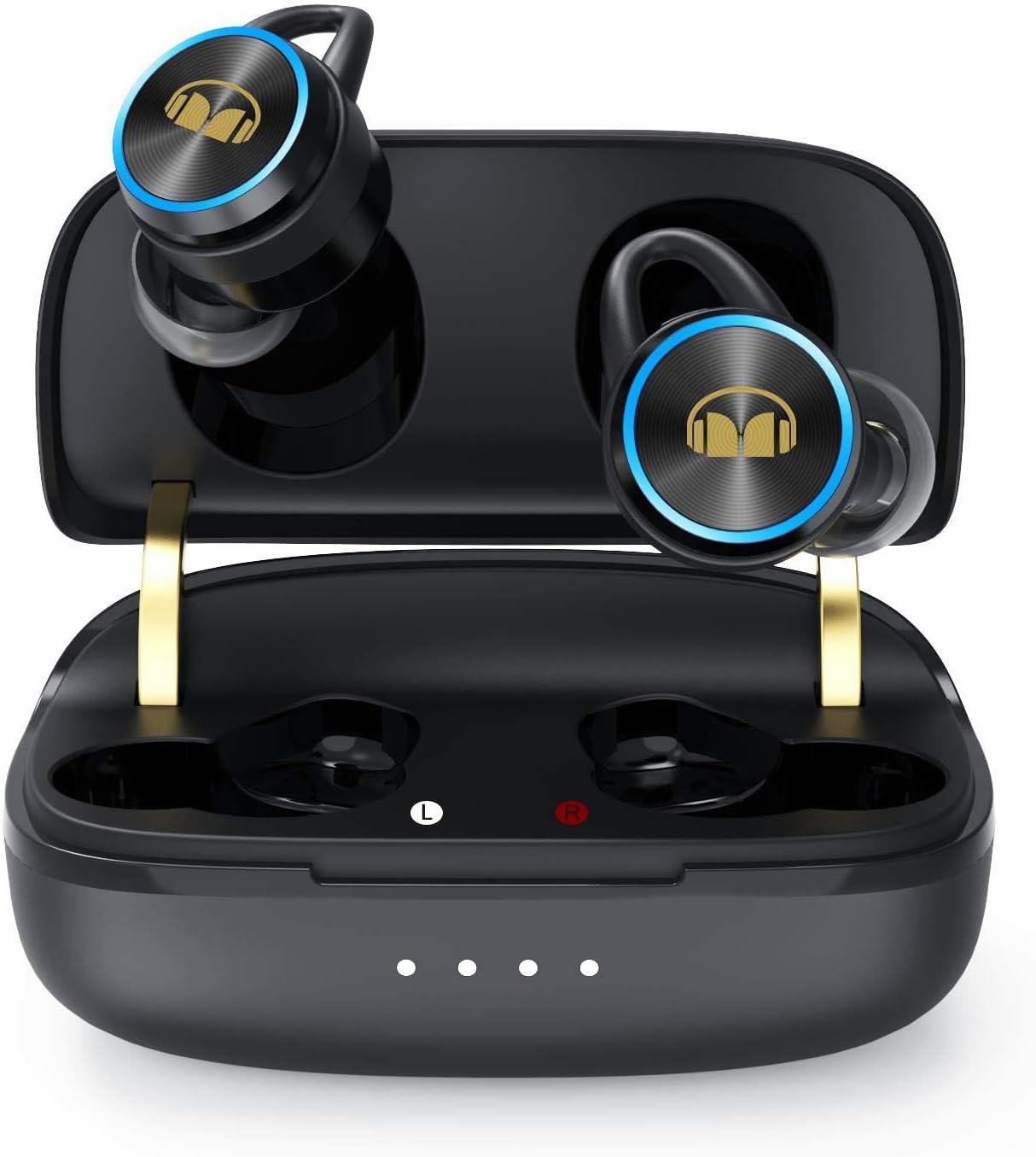 Monster Clarity 101Plus AirLinks Wireless Earbuds, Bluetooth 5.3 in-Ear Headphones with Charging Case, Stereo Earphones Deep Bass Sound, 28H Long Playtime, Water Resistant Design for Sports.