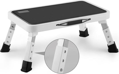 Jocauto Folding Step Stool, Height-Adjustable Step Stool with 15" X 10.2" Non-Slip Platform, Step Ladder with a Portable Handle for Adults or Kids in Office, Kitchen, Home, 330 Lbs Capacity