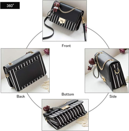 Zhongningyifeng Crossbody Bag Shoulder Bag for Women Leather Small Purses Handbags Fashion with Chain Strap