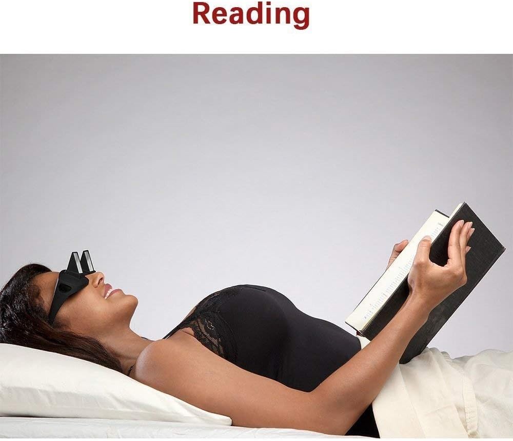 Valuu Lazy Glasses Bed Prism Glasses Lazy Spectacles Horizontal Glasses High Definition Glasses Prism Periscope Lie Down Eyeglasses for Reading and Watch TV in Bed Unisex