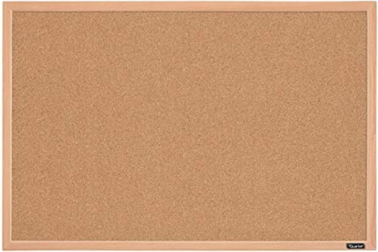 Natural Cork Bulletin Board 35" x 23" with Oak Finish Frame – Self-Healing Cork Notice Board for Home, Office, Classroom, and Organization