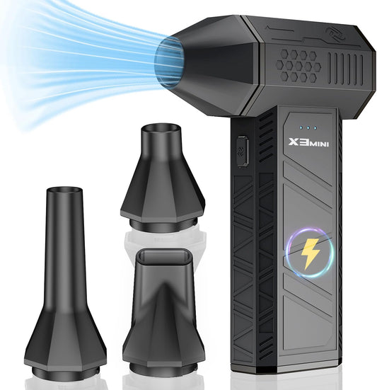 Compressed Air Duster, 180000RPM Electric Air Duster, Rechargeable Cordless Air Blower with 3-Gear Turbo Fan, Canned Air Alternative for Keyboard, PC, Computer, Car, Home & Outdoor Use