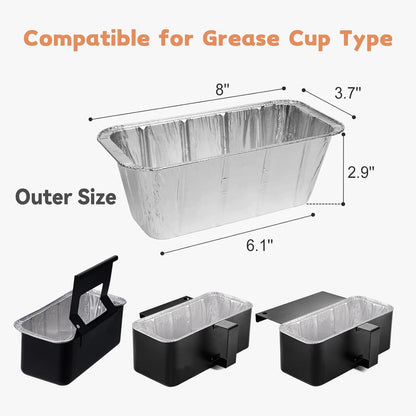 Blackstone Griddle Grease Cup Liner: 30 Pcs Grease Catcher for Blackstone Grill 17 22 28 30 36 Inch Blackstone Griddle Accessories Aluminum Drip Pan Liners Replacement Parts