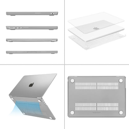 MOSISO Compatible with MacBook Air 13 inch Case 2025 2024 2023 2022 M4 A3240 M3 A3113 M2 A2681, Plastic Hard Shell&Keyboard Cover&Screen Film&Pouch for MacBook Air 13.6 inch Case, Crystal Clear