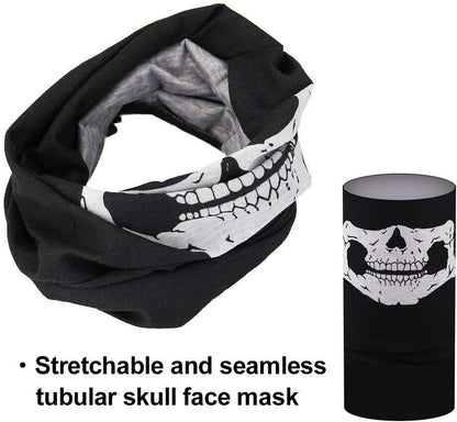 ZKSM 3 PCS Skull Mask Breathable Skull Face Masks Black Seamless Skull Balaclava Mask for Motorcycle Bike Hiking Ski Halloween