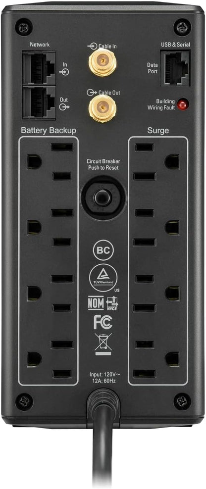 APC 1500VA UPS Battery Backup & Surge Protector, APC UPS Back-UPS Pro (BX1500M)