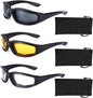 YISUGOOC 3 Pair Motorcycle Glasses Riding Glasses UV Protection Windproof And Dustproof Motorcycle Goggles Foam Cushion Eyeglasses Suitable For Outdoor Sports Motorcycle Riding