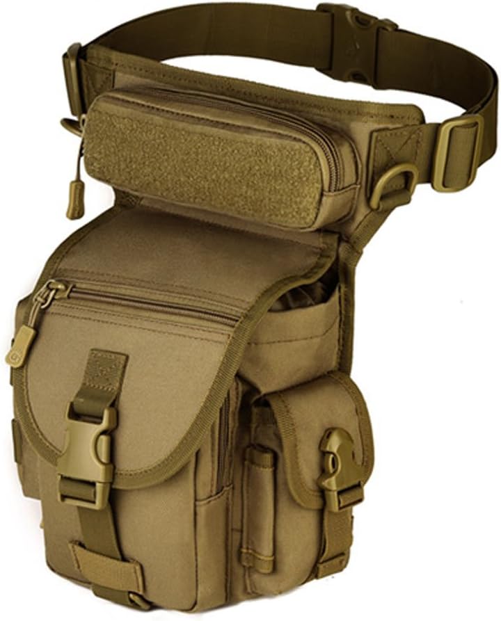Motorcycle Drop Leg Bag Nylon Waist Pack for Men Women Travel Hiking Tactical Cycling Bike Ride Riding Crossbody Shoulder Fanny Pouch