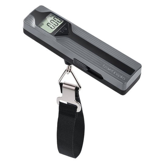 travel inspira Luggage Scale Battery-Free, Travel Essentials, Portable Handheld Digital Suitcase Weight Scale for for Travel Accessories, 110lbs/50kg (Gray)