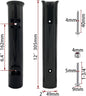 ISURE MARINE 2-Pole Black ABS Plastic Single Tube Multi-Function Fishing Rod Holder, 12" Width, 2" Inlet Diameter