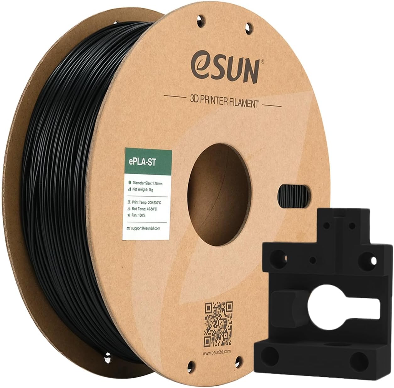 eSUN PLA Plus Filament 1.75mm, PLA Pro PLA+ 3D Printer Filament, Dimensional Accuracy +/- 0.03mm, 2.2 LBS (1KG) Spool 3D Printing Consumables for Most FDM 3D Printers, Black