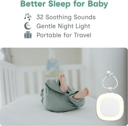 Dream Nest Baby White Noise Machine with Cry Sensor & Night Light – 32 Soothing Sounds, Portable USB‑C Rechargeable Sound Machine for Newborns, Infants & Toddlers