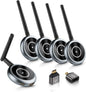 AIMIBO Wireless HDMI Transmitter and 4 Receivers, 5.8G @60Hz, Plug & Play HDMI Wireless Multiple TVs Extender for Streaming Video/Audio from Laptop, Camera, TV Box to TVs, Projectors, Monitors -165FT