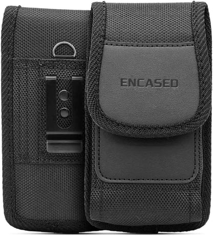 Encased XL Cell Phone Pouch Holster Compatible with Samsung Galaxy S21 / S22 /S23/S24 Ultra, iPhone 12/13/14/15/16 Pro Max Belt Clip Holder (Large Case Compatible)