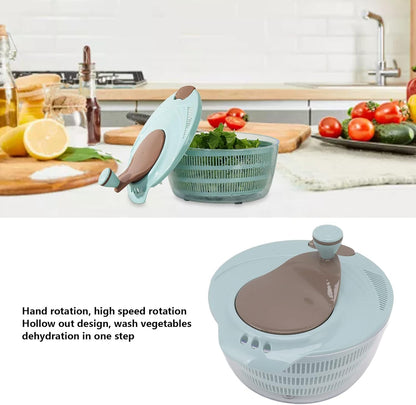 Salad Spinner Lettuce Washer with Drain Bowl Colander Handle, Veggie Dryer Fruit Washer Drainer for Cleaning Drying Greens Vegetables Fruits(Blue)