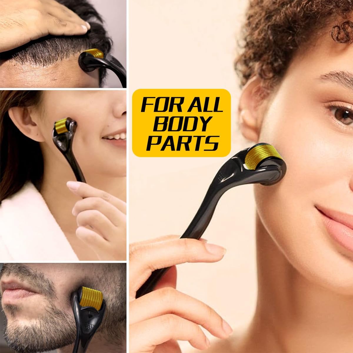 Microneedling Roller, 2Pack Derma Roller 0.5MM & 1MM for Women and Men, 540 Titanium Derma Roller for Hair Beard Facial Skin Face