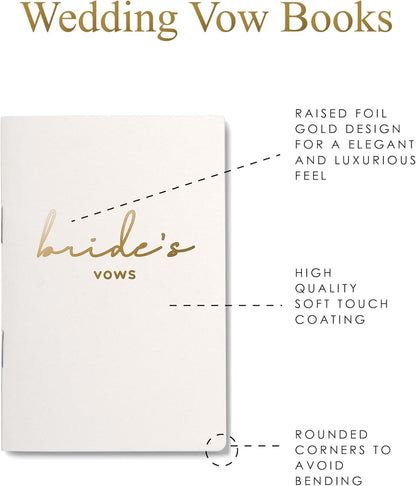 GroomBrideGifts Wedding Vow Book for His and Hers, Soft Touch, Perfectly Sized Bride and Groom Vow Books, Wedding Essentials, Wedding Registry Ideas, His and Hers Gifts