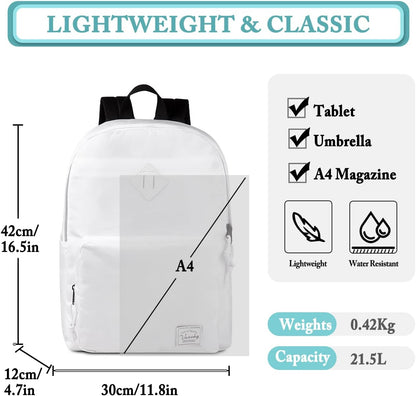 VASCHY Lightweight School Backpack for Women with Sleeve for 14" Laptop