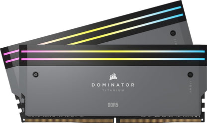 CORSAIR Dominator Titanium RGB DDR5 RAM 96GB (2x48GB) 6000MHz CL30-36-36-76 1.40V AMD Expo Intel XMP 3.0 Desktop Computer Memory – White (CMP96GX5M2B6000Z30W)