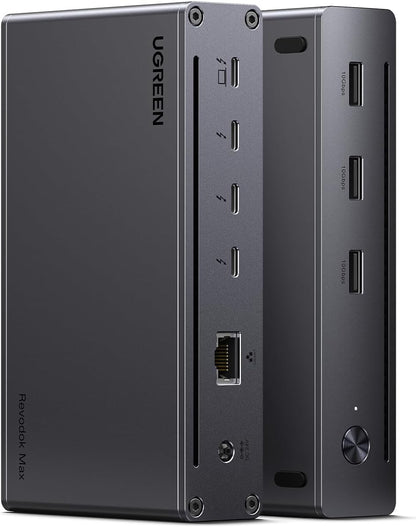 UGREEN Revodok Max 208 Thunderbolt 4 Dock, 40Gbps Thunderbolt 4 Hub Docking Station with Dual 4K@60Hz or Single 8K Display, 85W Charging, Gigabit Ethernet, 3X USB A 3.2 for MacBook Laptops