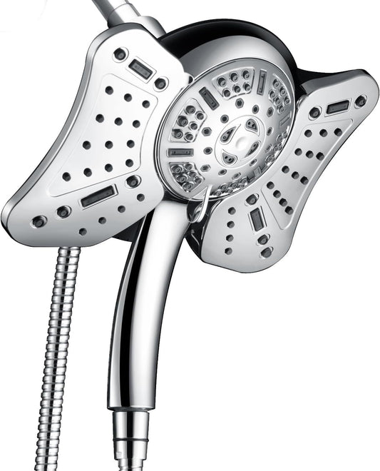 High Pressure Shower Head with Handheld: GRICH 2-in-1 Shower Heads with Hand Held Spray Combo, Anti-Leak 9 Spray Modes Handheld Shower Head & Rain Shower Head with Hose 60'', Angle Adjustable