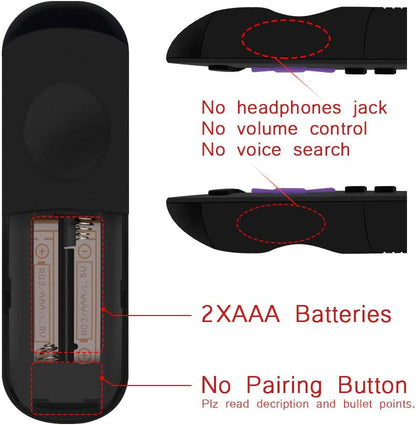 Gvirtue Replacement Lost Remote Control Compatible with Roku 1 Roku 2 Roku 3 Roku 4 (HD LT XS XD) Roku Express Roku Premiere Roku Ultra