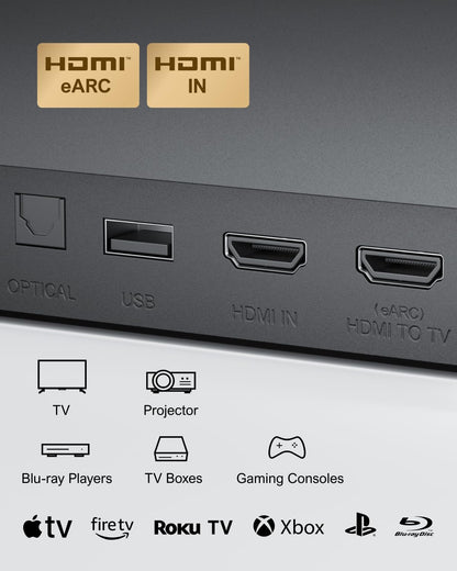 ULTIMEA 7.1 Channel Surround Sound System for TV with Dolby Atmos, 460W Soundbar with 6.5" Wireless Subwoofer, APP Control, 4 Surround Speakers, Home Theater Audio System, Poseidon D80