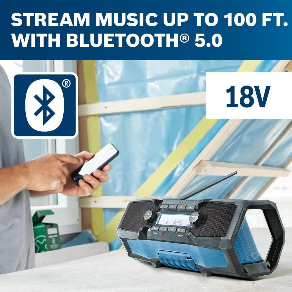 Bosch GPB18V-2CN 18V Compact Jobsite Radio with Bluetooth® 5.0