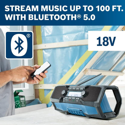 Bosch GPB18V-2CN 18V Compact Jobsite Radio with Bluetooth® 5.0