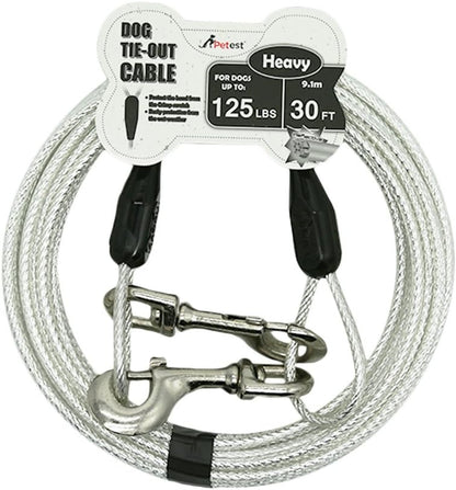 Petest 25ft Reflective Tie-Out Cable for Small Dogs Up to 35 Pounds