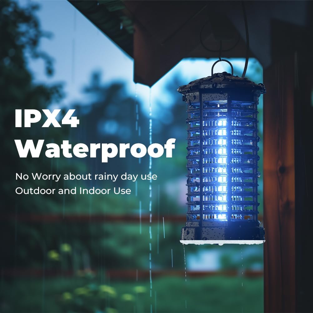 YISSVIC Bug Zapper Outdoor Indoor Waterproof Electric Mosquito Zapper Effective 4200V Plug in for Kitchen Patio Courtyard Garden Camping