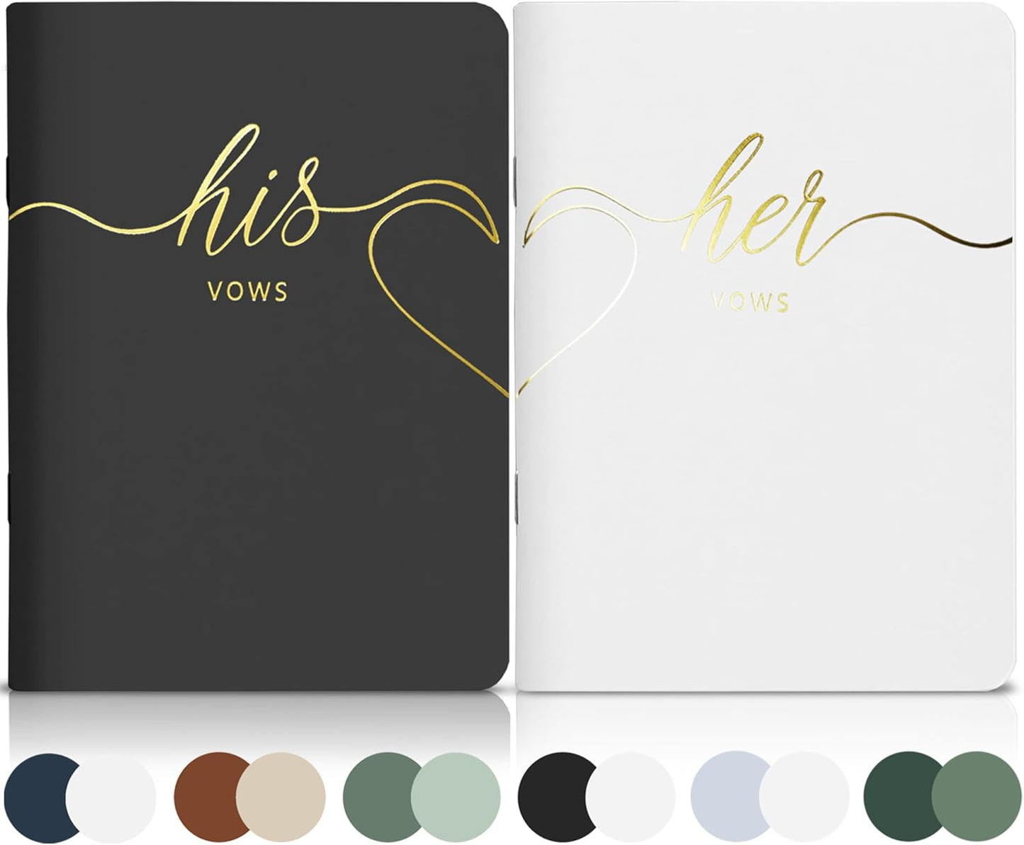 LSSH GmbH Vow Books - His and Hers Wedding Essentials, 28 Pages, 5.5" X 4" (Dark Green & Sage)