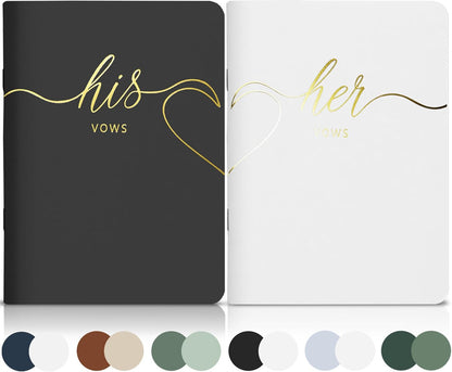 LSSH GmbH Vow Books - His and Hers Wedding Essentials, 28 Pages, 5.5" X 4" (Dark Green & Sage)