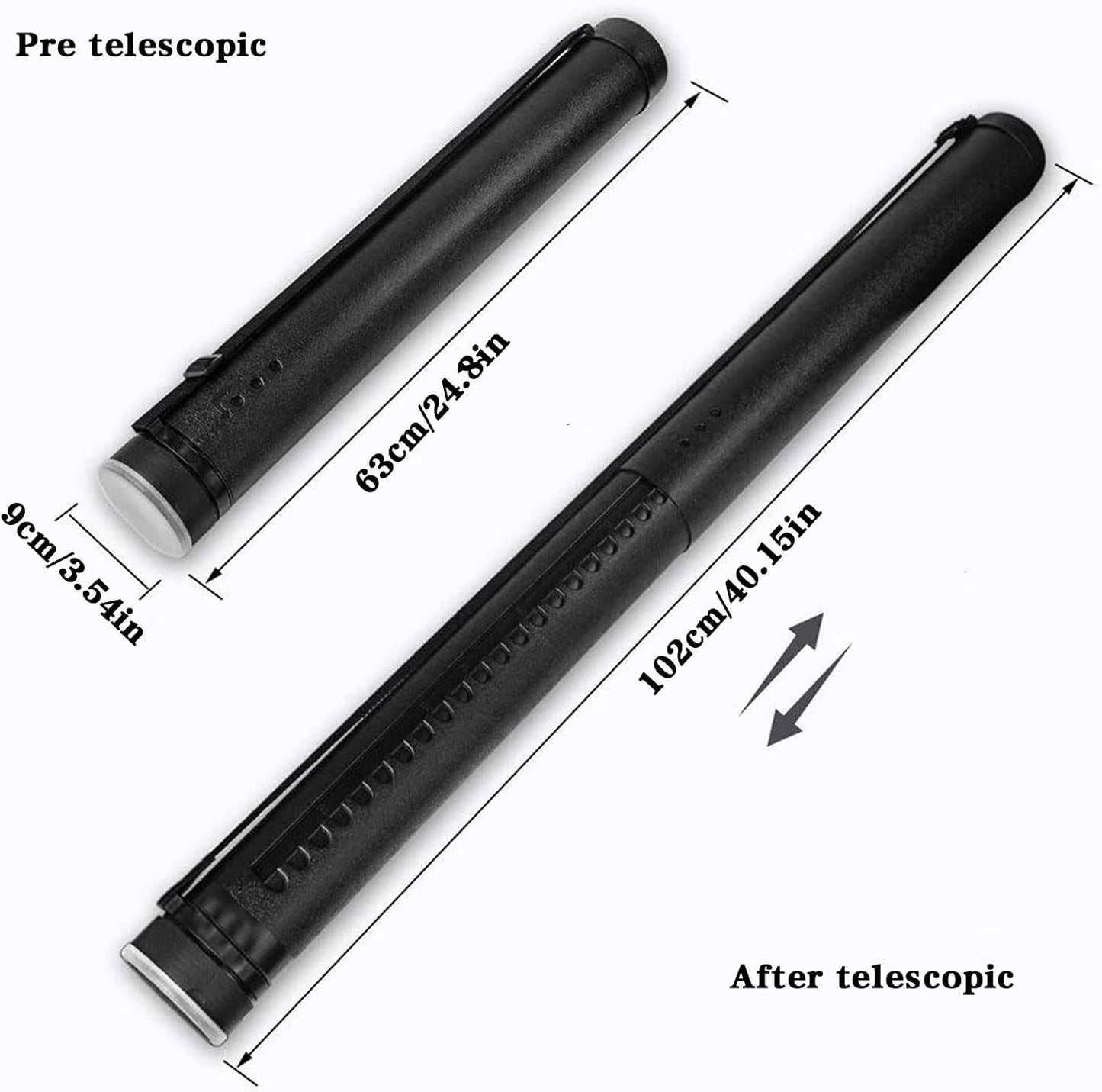 Telescoping Document Tube, Poster Tube with Shoulder Strap, 24.5-40 Inch | Portable Poster Document Storage Tube for Artworks, Blueprints, Drafting and Scrolls, with Strap for Easy Carry