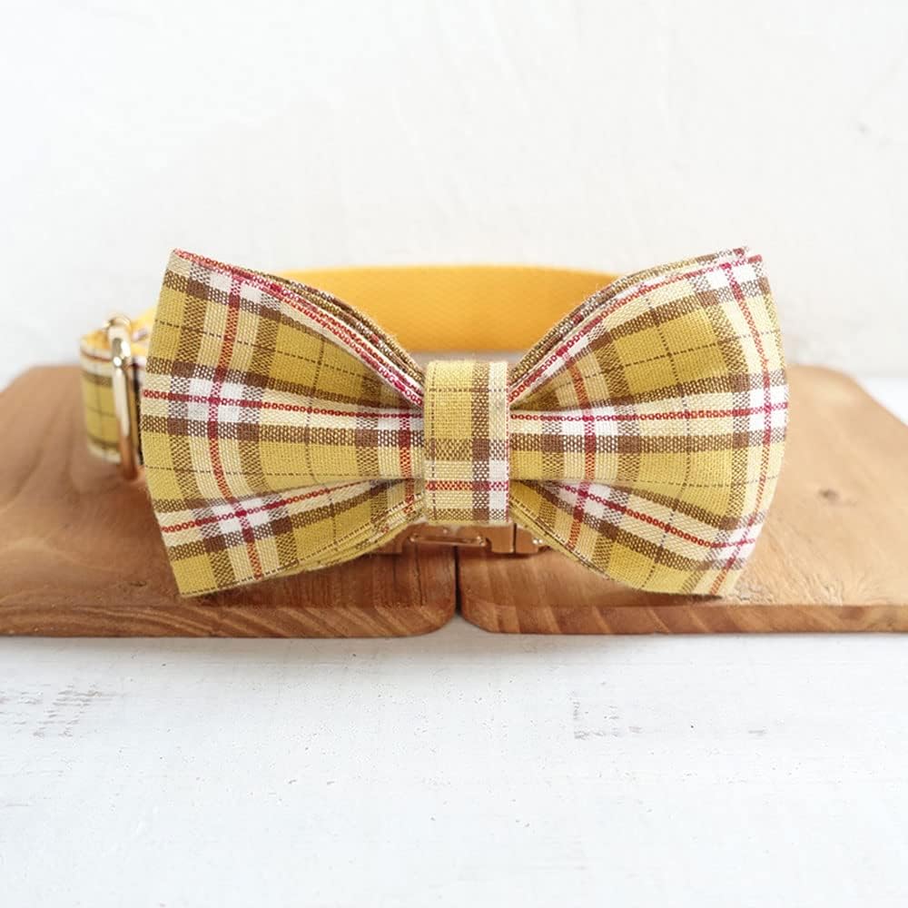 PETDURO Personalized Buffalo Plaid Dog Collar Red Black - Engraved Name and Phone Number on Black Metal Buckle - Custom for Small Medium Large Boy Girl Dogs - Add Leash Bow Tie via Customize Now