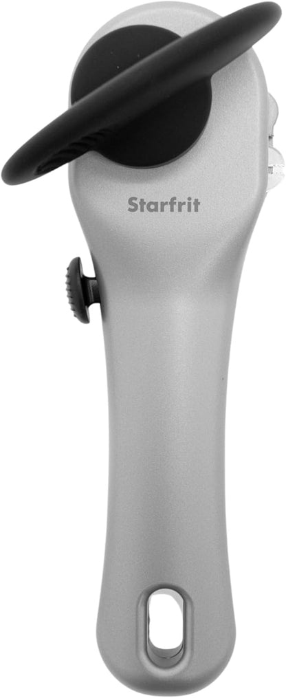 Starfrit Securimax Auto Can Opener - Patented Safe Edge Technology with Lid Lifter - Leaves No Sharp Edges on Lid & Can - Heavy Duty Non-Slip Knob