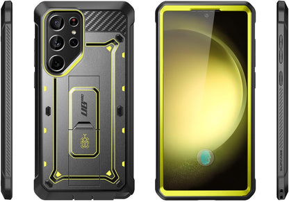 SUPCASE Unicorn Beetle Pro Case for Samsung Galaxy S23 Ultra 5G (2023), [Extra Front Frame] Full-Body Dual Layer Rugged Belt-Clip & Kickstand Case with Built-in Screen Protector (Black)
