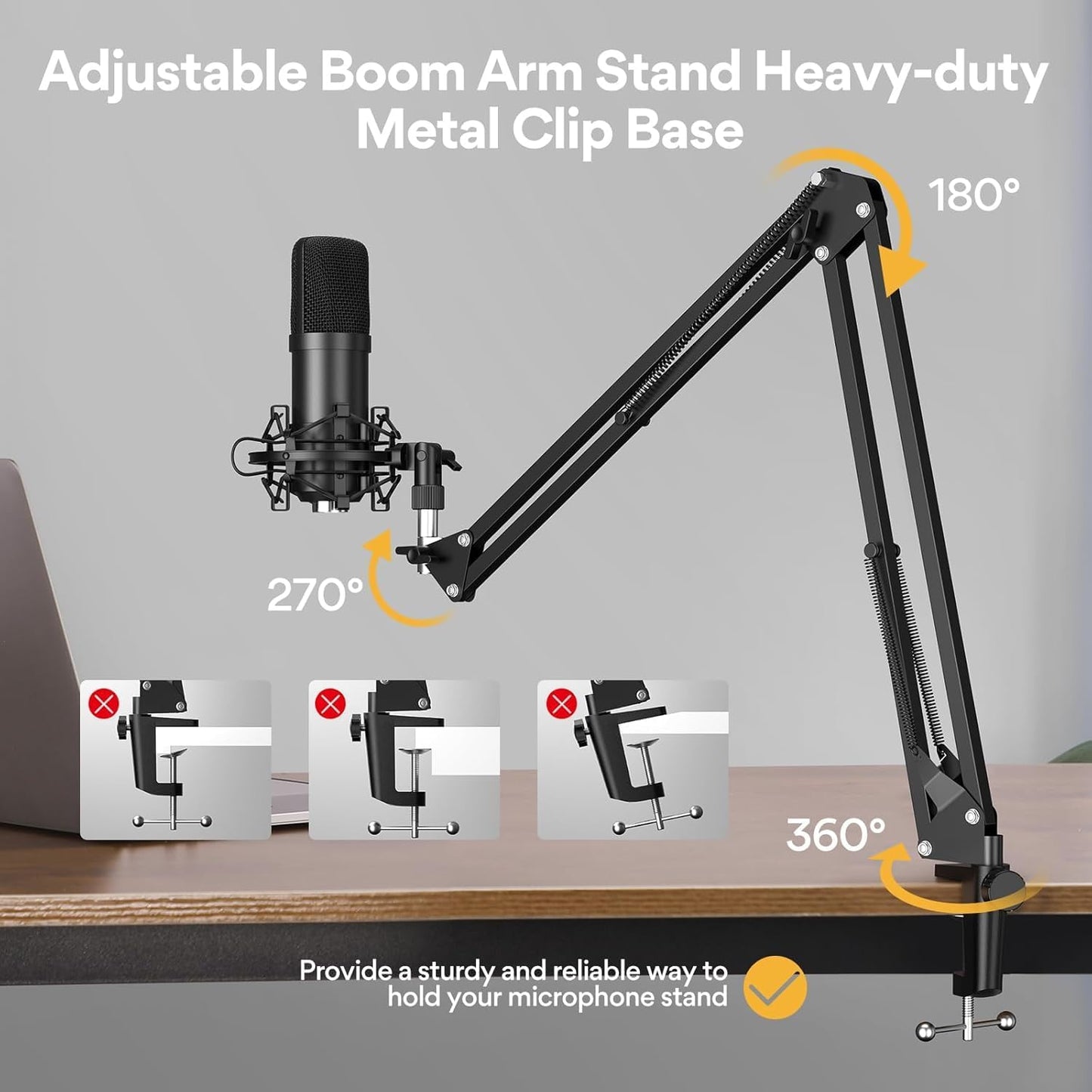 USB Microphone, MAONO 192kHz/24Bit Plug & Play PC Computer Podcast Condenser Cardioid Metal Mic Kit with Professional Sound Chipset for Recording, Gaming, Singing, YouTube (AU-A04)