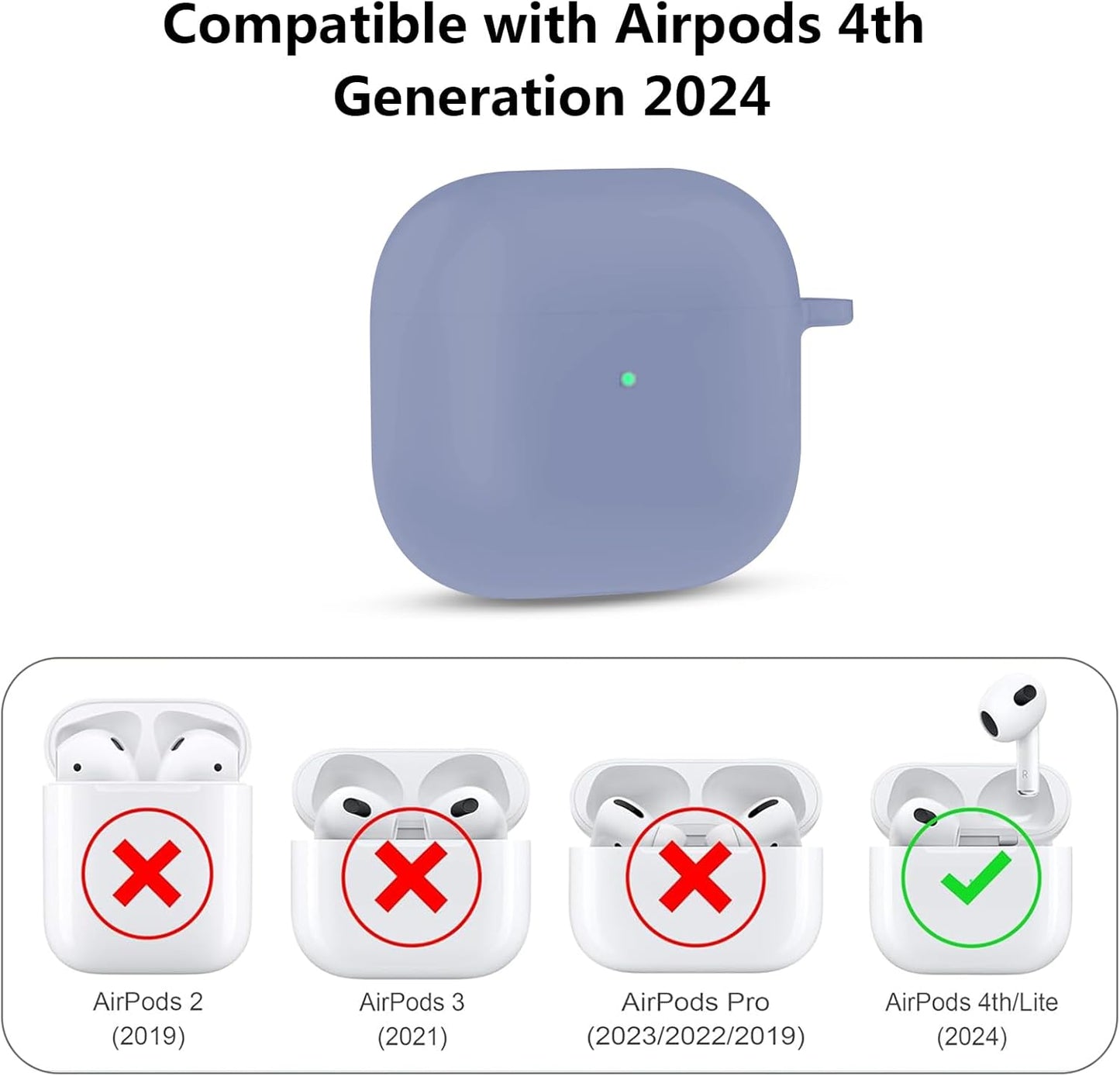 Aircawin for Airpods 4 Case Cover,Shockproof Case for Airpods 4th Generation Case Cover 2024,Premium Silicon Case with Keychain and Cleaing Pen for Airpods 4 Gen, Wireless Earphone Accessories-Blue