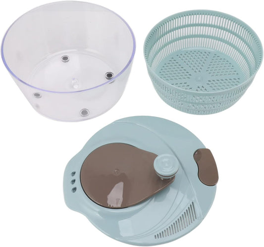 Salad Spinner, Manual Lettuce Dryer Spinner Salad Washer with Lid and Rotatable Handle Easy to Clean Fruit and Vegetable Dryer(Blue) - PuriLite
