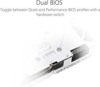 ASUS Dual GeForce RTX 4060 EVO White OC Edition 8GB GDDR6 (PCIe 4.0, 8GB GDDR6, DLSS 3, HDMI 2.1a, DisplayPort 1.4a, Axial-tech Fan Design, 0dB Technology, Dual BIOS, Auto-Extreme Tech)