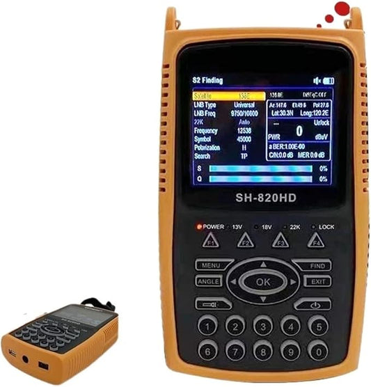 3.5 Inch Combo Satfinder SATHERO SH-820HD Satellite Finder Meter.265 HEVC,DVB-S/S2/T/T2/C/CCTV HD Digital Signal Meter(S2 T2 CCTV)