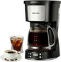 Programmable 12 Cup Drip Coffee Maker, Silver, Stainless Steel | Auto Brew, Keep Warm Function, Removable Filter Basket, Auto Shut-off, Clear Water Level Window,Two-Tone Silver & Black