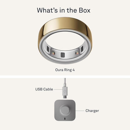 Oura Ring 4 - Gold - Size 9 - Smart Ring - Size First with Oura Ring 4 Sizing Kit - Sleep Tracking Wearable - Heart Rate - Fitness Tracker - Up to 8 Days of Battery Life
