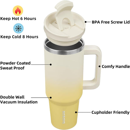 BJPKPK Tumbler with Handle and Straw 30oz Insulated Tumbler Cups with Lid Stainless Steel Travel Coffee Mug,Indigo Black