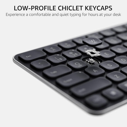 RAPOO Keyboard and Mouse Wireless - 9010M Multi-Device Wireless Keyboard Mouse Combo, 2.4GHz/Bluetooth 5.0/4.0 Wireless Keyboard Mouse Set for Windows/Mac/Linux/Chrome, Support 4 Devices, Silent Click
