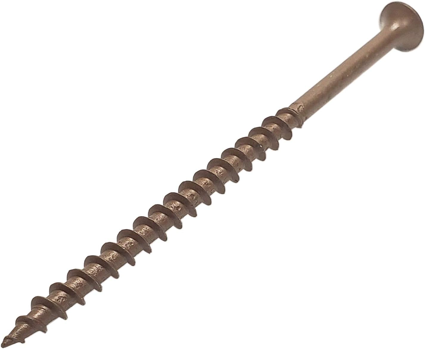#8 x 3" Deck Screws | Square Drive | Bugle Head | Brown Ruspert | 100pcs Box