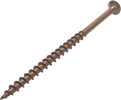 #8 x 3" Deck Screws | Square Drive | Bugle Head | Brown Ruspert | 100pcs Box