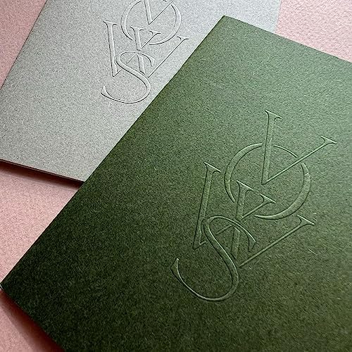 SOLE PAPER CO. Embossed Vow Books, His & Her Unisex, Vow Renwal, Bride & Groom, Wedding Vow Books, Couples Books, Hand Crafted Modern Books (Vellum)